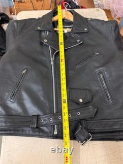 Biker Skins Men's Black Leather Motorcycle Jacket Size 52 28 Length (US XL-XXL)