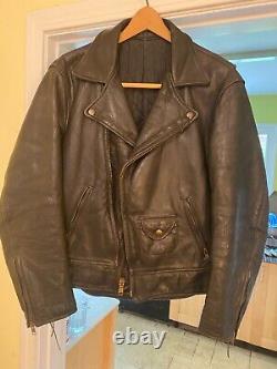 Biker Vintage Motorcycle Leather Jacket USA made Johnsons Leather SF