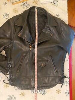 Biker Vintage Motorcycle Leather Jacket USA made Johnsons Leather SF