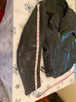 Biker Vintage Motorcycle Leather Jacket USA made Johnsons Leather SF