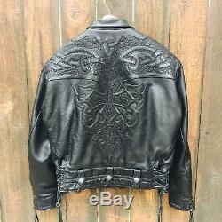 Bill Wall Leather Custom Vintage Mens Leather Jacket size Large