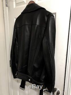 Black Acne Studios Mens Nate Leather Motorcycle Jacket 38 48 Medium $2K
