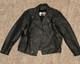 Black Brand Leather Motorcycle Jacket Black Large Reflective Strip Vented Punk