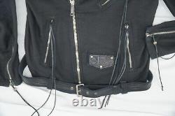 Black Diesel Cotton Motorcycle Zip Jacket XL