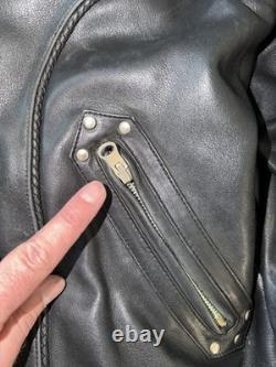 Black Leather Biker Jacket Men's Mid-Length Zip Closure Solid Casual