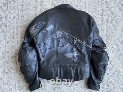 Black Leather Jacket Hein Gericke Echt Leder Mens Size 42 Motorcycle Biker