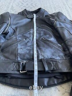 Black Leather Jacket Hein Gericke Echt Leder Mens Size 42 Motorcycle Biker
