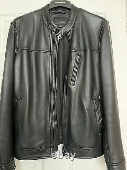 Black Leather Jacket Men Size M