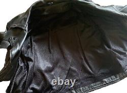 Black Leather Motorcycle Jacket Unisex Size Small Vented Riding Beautiful Heavy