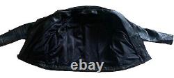 Black Leather Motorcycle Jacket Unisex Size Small Vented Riding Beautiful Heavy