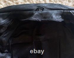 Black Leather Motorcycle Jacket Unisex Size Small Vented Riding Beautiful Heavy