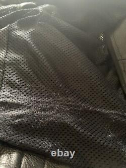 Black Leather Motorcycle Jacket Unisex Size Small Vented Riding Beautiful Heavy