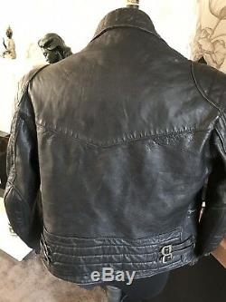 Black Motorcycle Vintage Lewis Leather Jacket Size 40