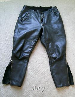 Black Vintage Police Leather Motorcycle Uniform Combo (Jacket and Breeches)