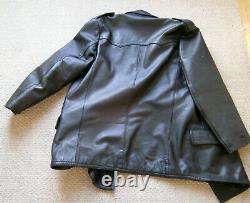 Black Vintage Police Leather Motorcycle Uniform Combo (Jacket and Breeches)
