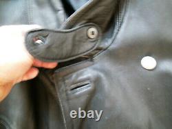 Black Vintage Police Leather Motorcycle Uniform Combo (Jacket and Breeches)