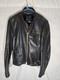 Black leather motorcycle jacket cafe racer mens Lesco Leathers zip size 44