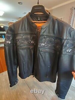 Black leather motorcycle jacket small