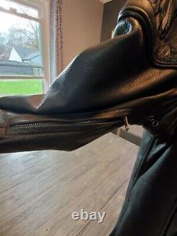 Black leather motorcycle jacket small