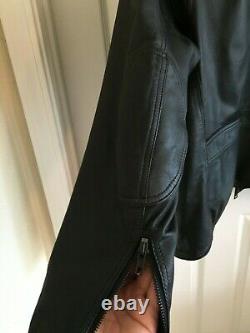 Black rivet leather jacket mens L