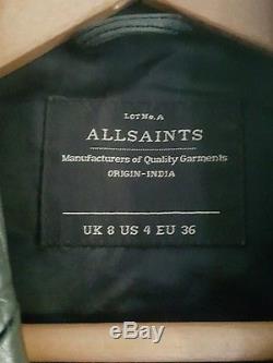 Blackish Grey All Saints Cargo Leather Jacket size uk8