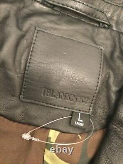 BlankNYC Mens Leather Moto Jacket Size L Black (246)