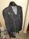 Blk Dnm Gray Suede Leather Motorcycle Jacket Size L Excellent Used Condition