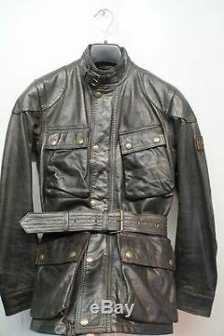 Bnwot Belstaff Antiqued Leather 1966 Panther Motorcycle Jacket Size 38 Xs