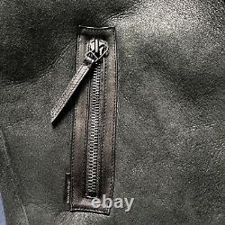 Boda Skin Black Warrior 2.0 Shearling Leather Jacket Size Medium