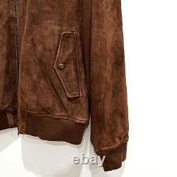 Bonobos Mens Genuine Leather Jacket Medium M Brown Suede High Neck Lined