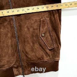 Bonobos Mens Genuine Leather Jacket Medium M Brown Suede High Neck Lined