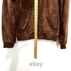 Bonobos Mens Genuine Leather Jacket Medium M Brown Suede High Neck Lined