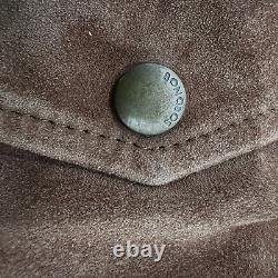 Bonobos Mens Genuine Leather Jacket Medium M Brown Suede High Neck Lined