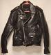 Bonus Black Leather Jacketquilted Lined Men's Size 38 Bikermotorcycle