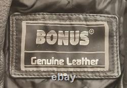 Bonus Black Leather Jacketquilted Lined Men's Size 38 Bikermotorcycle