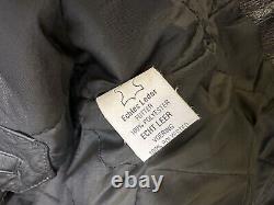 Bonus Genuine Leather Biker Motorcycle Jacket Mens Size 46 Black Quilt Lined