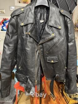 Branded Garments Leather Motorcycle Jacket. Size 50. Boxy Fit. Made In USA