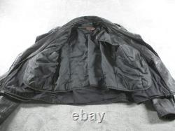 Brooks Jacket Mens 50 Black Leather Motorcycle Belted Removable Liner Made USA