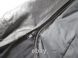 Brooks Jacket Mens 50 Black Leather Motorcycle Belted Removable Liner Made USA