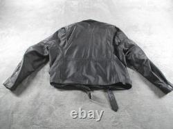 Brooks Jacket Mens 50 Black Leather Motorcycle Belted Removable Liner Made USA