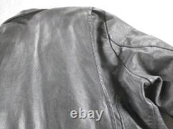 Brooks Jacket Mens 50 Black Leather Motorcycle Belted Removable Liner Made USA