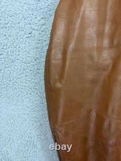 Brooks Leather Sportswear Jacket Mens 44 Brown Motorcycle Full Zip Made USA Mens