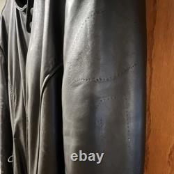 Brooks Leather Sportswear Men's Black Leather Motorcycle Fur Lined Zip44/46
