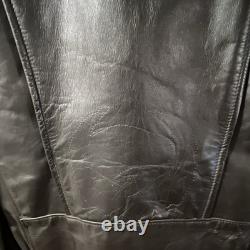 Brooks Leather Sportswear Men's Black Leather Motorcycle Fur Lined Zip44/46