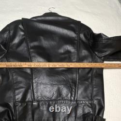 Brooks Leather Sportswear Men's Black Leather Motorcycle Fur Lined Zip44/46