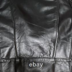 Brooks Leather Sportswear Men's Black Leather Motorcycle Fur Lined Zip44/46