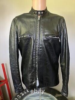 Brooks Sportswear Gold Label Leather Cafe Racer Motorcycle Jacket Sz 40 60s