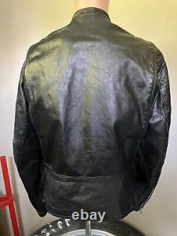 Brooks Sportswear Gold Label Leather Cafe Racer Motorcycle Jacket Sz 40 60s