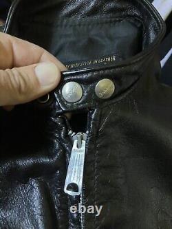 Brooks Sportswear Gold Label Leather Cafe Racer Motorcycle Jacket Sz 40 60s