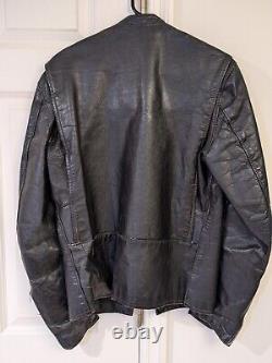Brooks leather jacket Vintage Black Size 38 Small Medium Motorcycle Cafe Racer